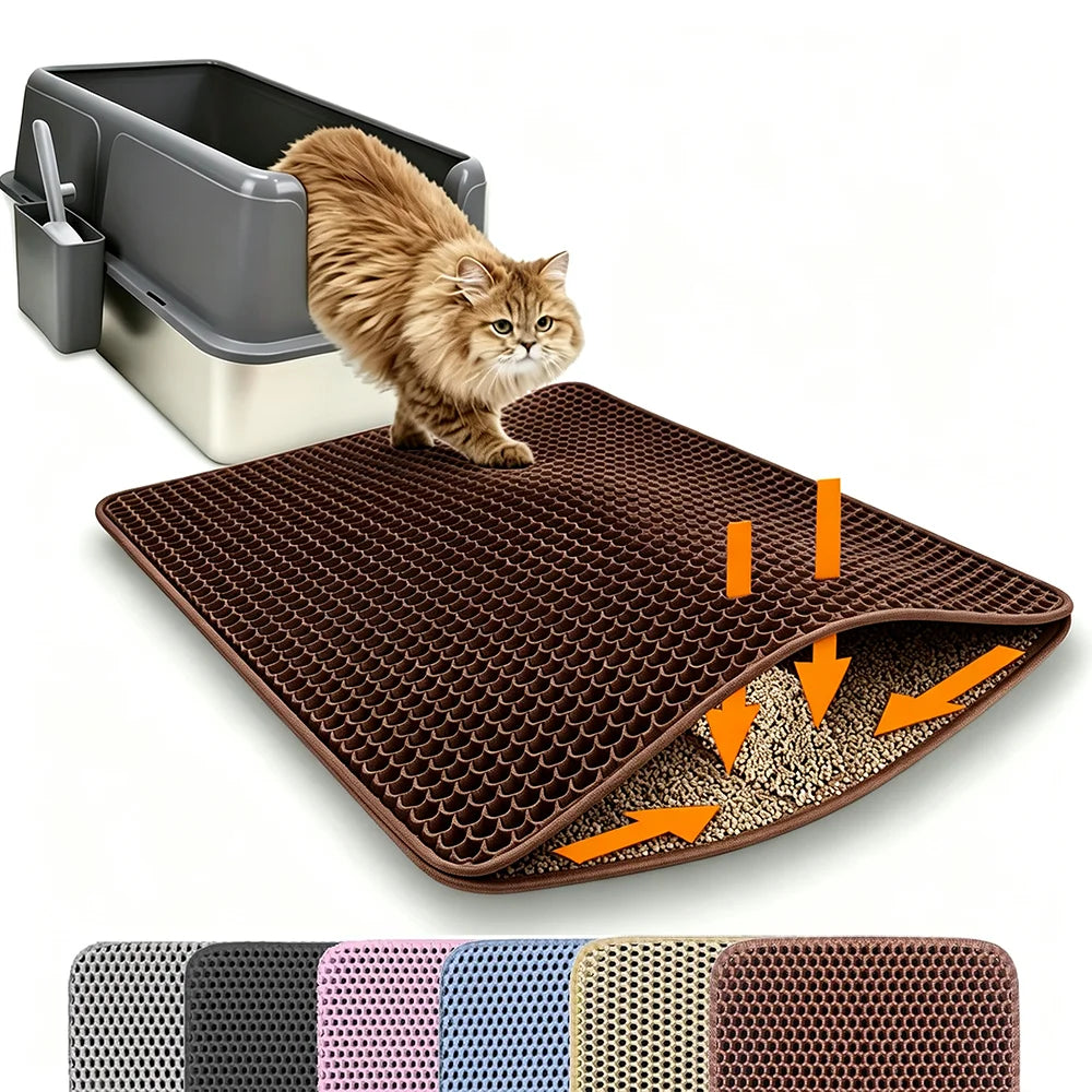 Double-Layer Cat Litter Trapping Mat – Waterproof & Non-Slip