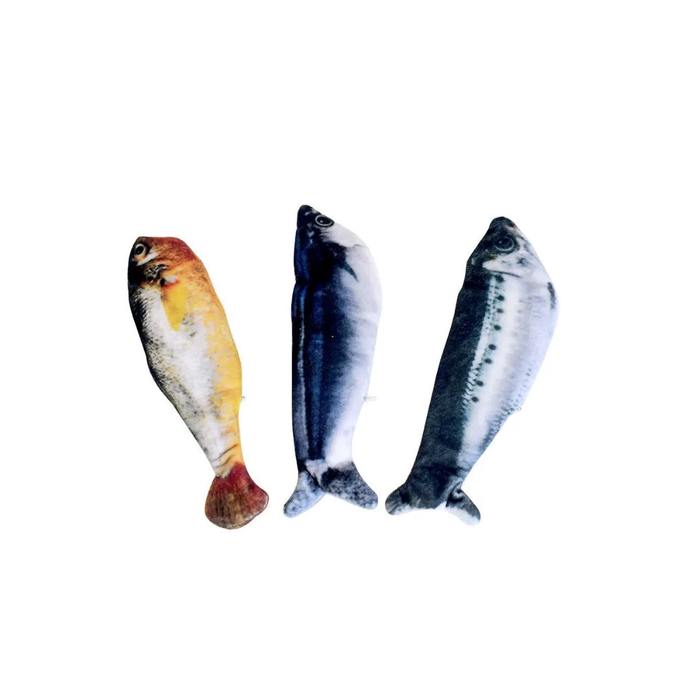 1/3Pcs Wagging Tail Electric Simulation Fish Cat Toy Plush Tap-Activated Interactive Cat Toy Motion Sensor 3 Flapping Mode