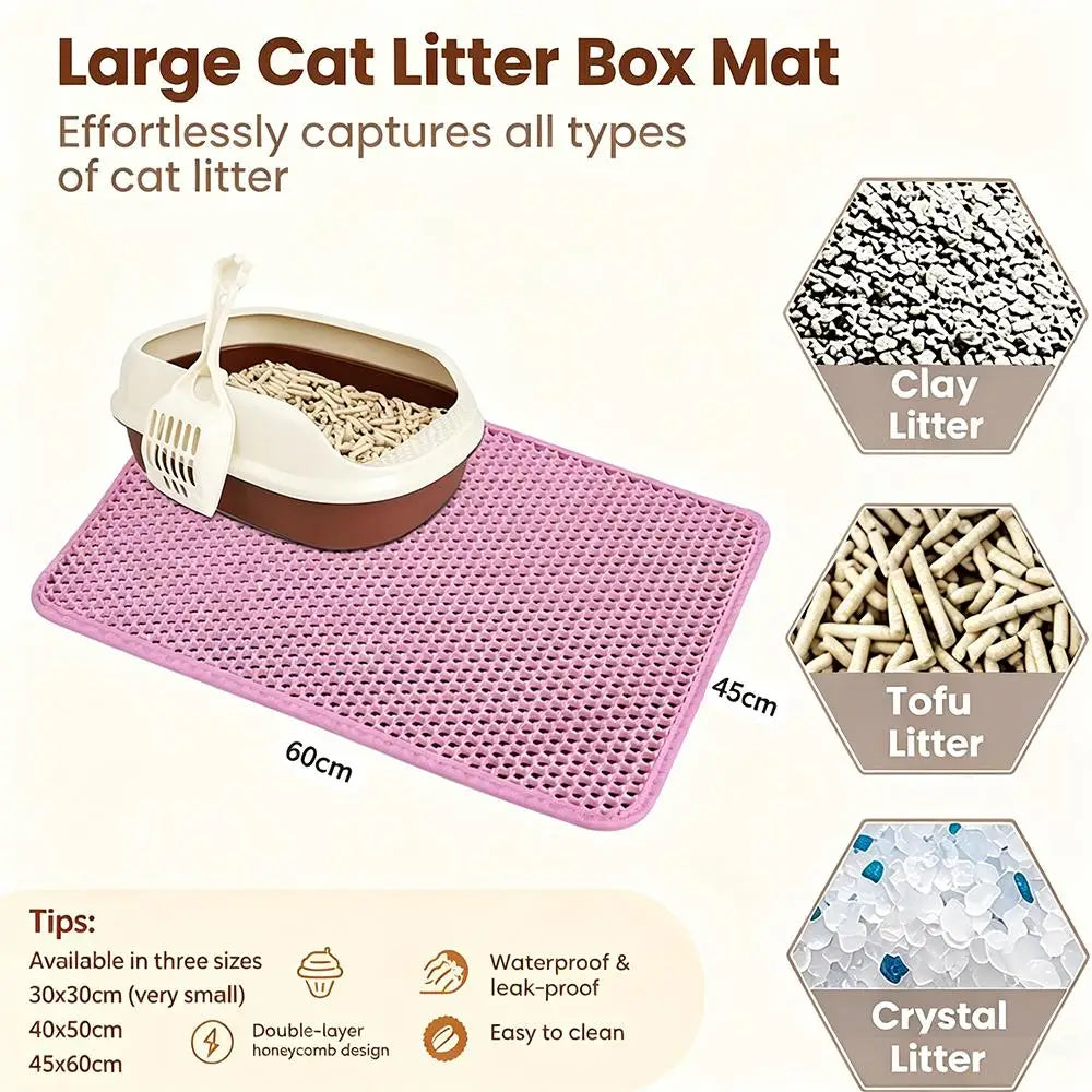 Double-Layer Cat Litter Trapping Mat – Waterproof & Non-Slip