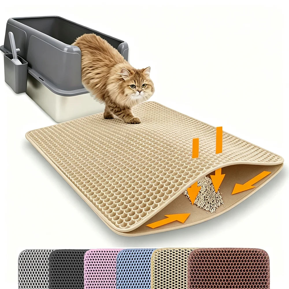Double-Layer Cat Litter Trapping Mat – Waterproof & Non-Slip