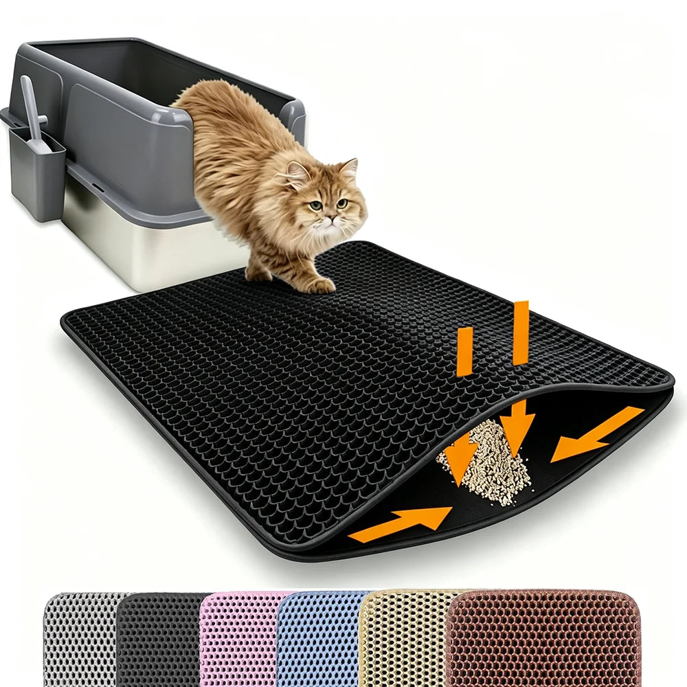 Double-Layer Cat Litter Trapping Mat – Waterproof & Non-Slip
