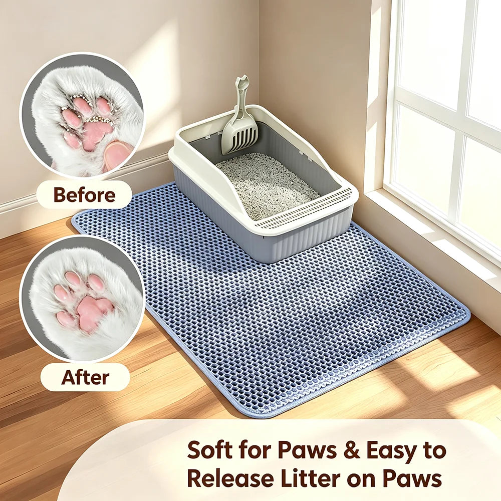 Double-Layer Cat Litter Trapping Mat – Waterproof & Non-Slip