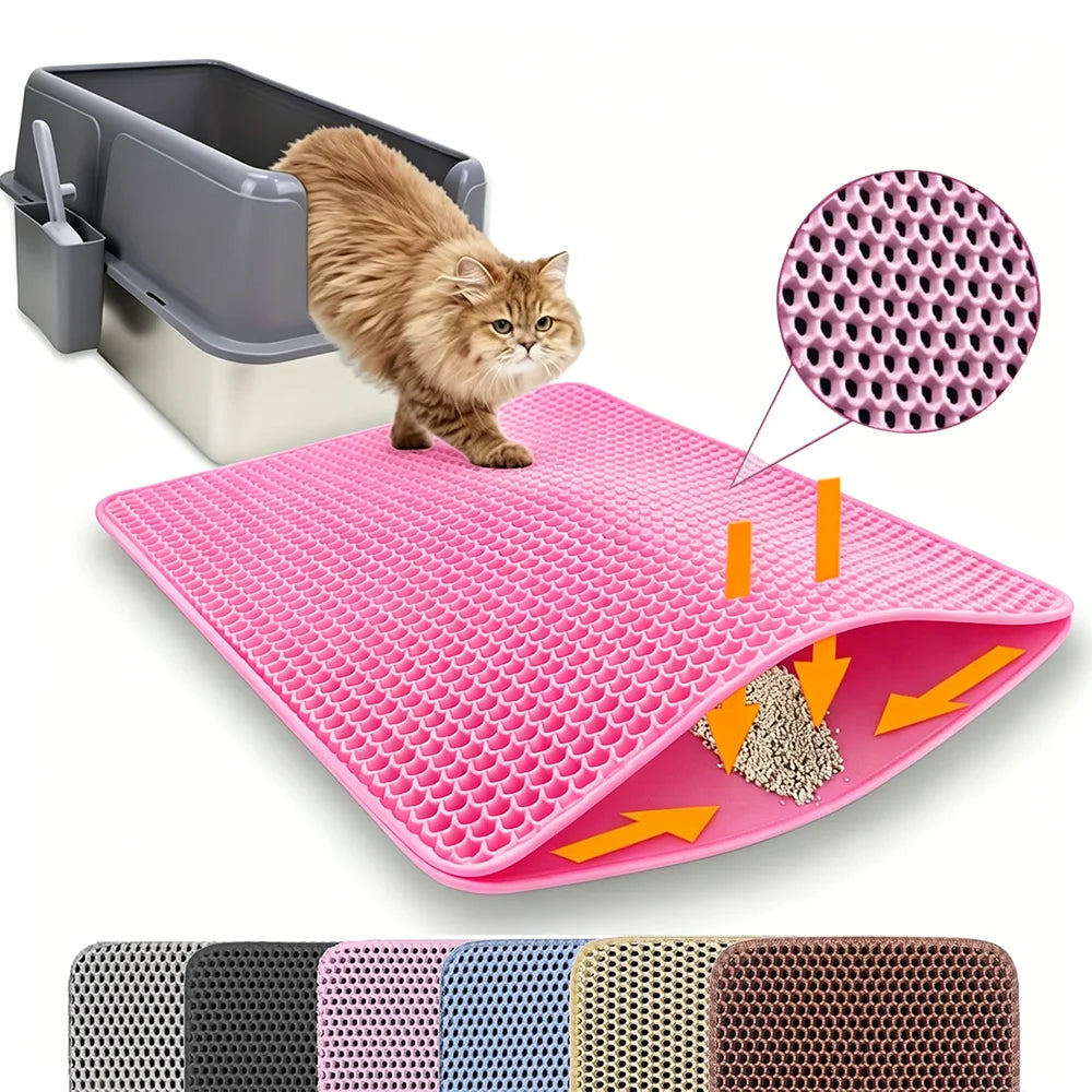 Double-Layer Cat Litter Trapping Mat – Waterproof & Non-Slip