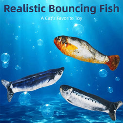 1/3Pcs Wagging Tail Electric Simulation Fish Cat Toy Plush Tap-Activated Interactive Cat Toy Motion Sensor 3 Flapping Mode