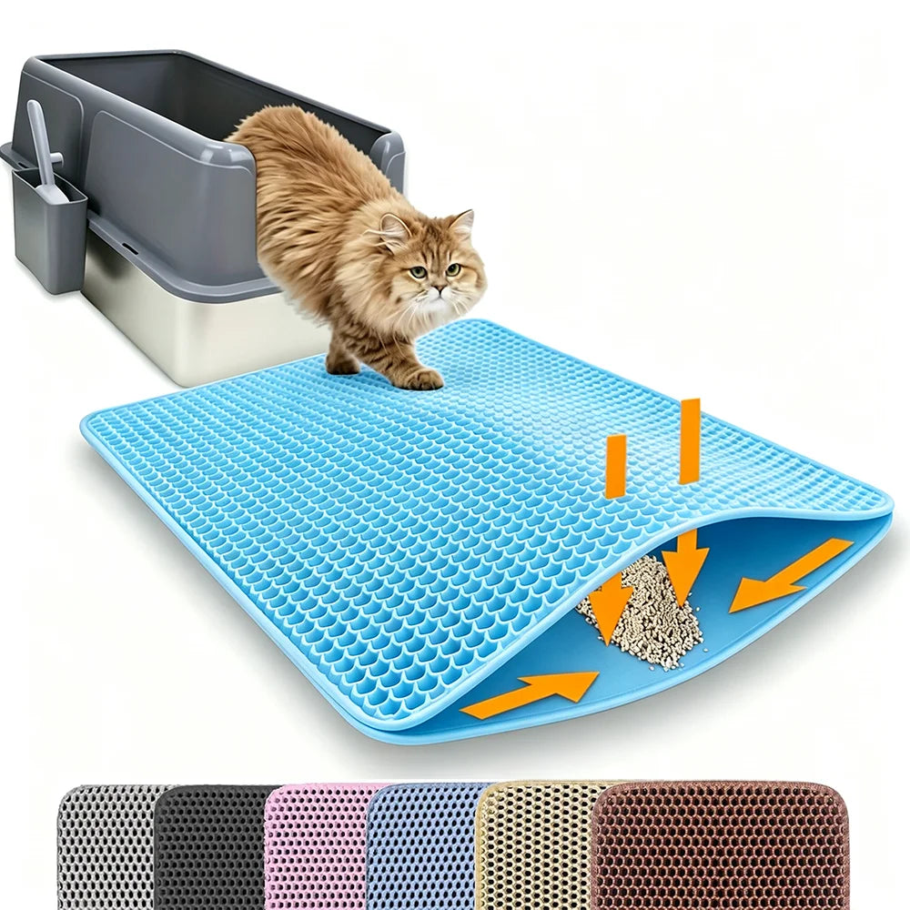 Double-Layer Cat Litter Trapping Mat – Waterproof & Non-Slip