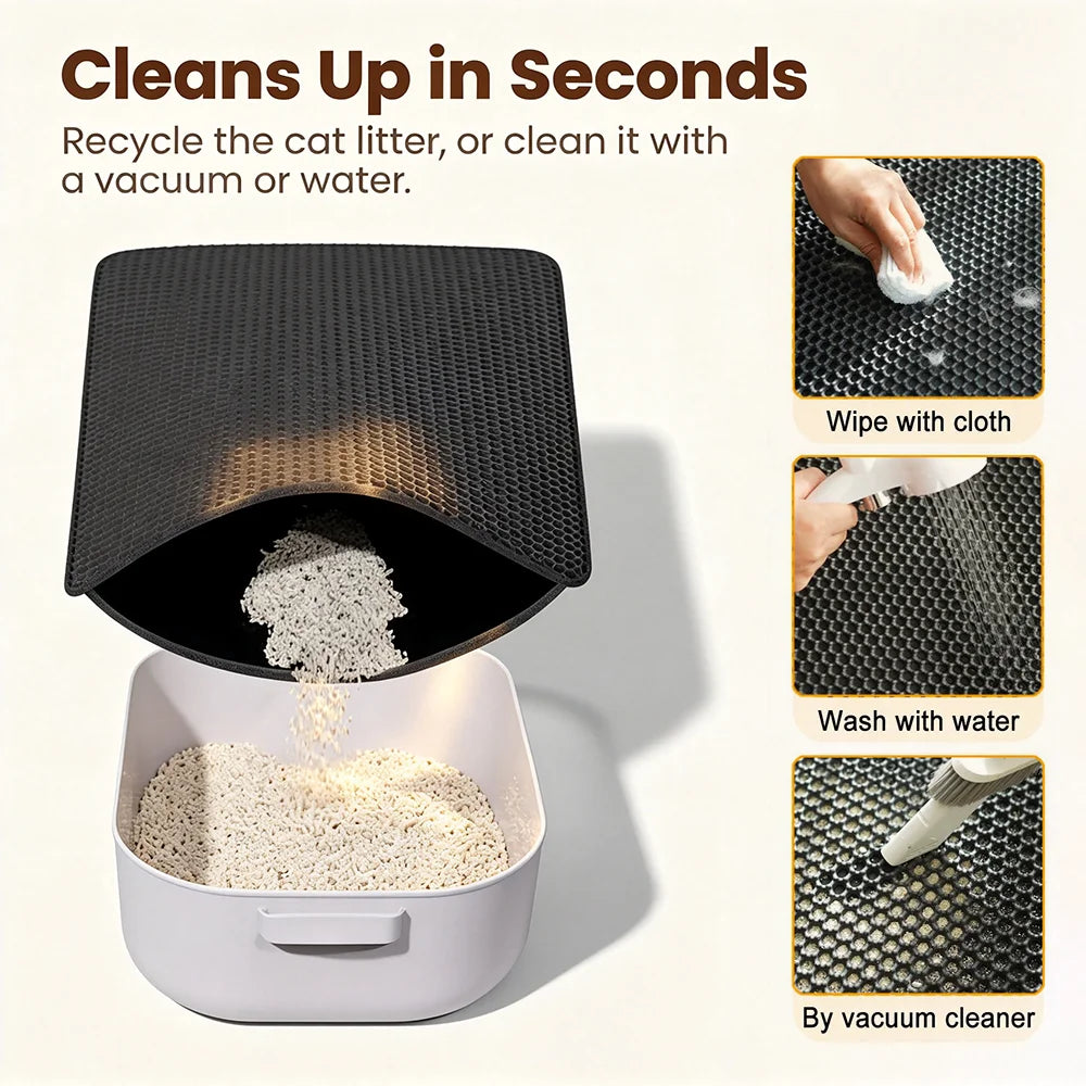 Double-Layer Cat Litter Trapping Mat – Waterproof & Non-Slip