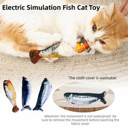 1/3Pcs Wagging Tail Electric Simulation Fish Cat Toy Plush Tap-Activated Interactive Cat Toy Motion Sensor 3 Flapping Mode